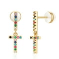 thumbnail image 1 of TINGN Bar Initial Stud Earrings Alphabet Earrings for Women, 1 of 3