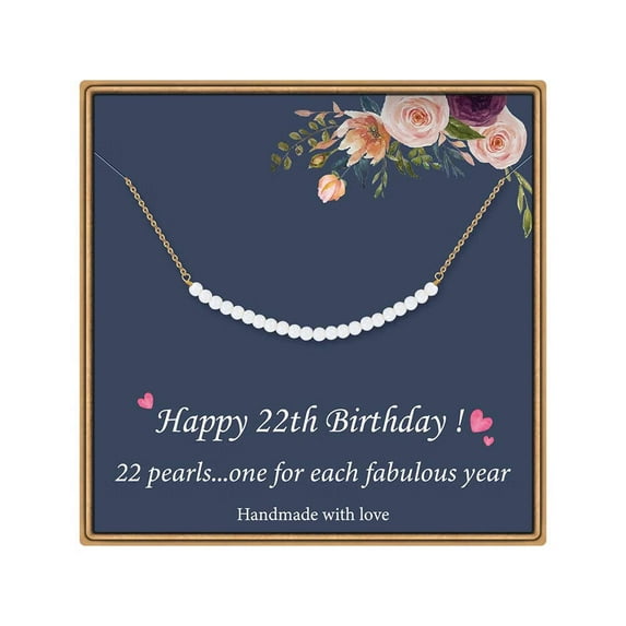 TINGN Birthday Gifts for Women Necklace Pearl Pendant Necklace for 7th 8th 9th 10th 11th 12th 13th 14th 15th 16th 21st 25th 30th Sweet Women Gifts Happy Birthday Gifts for Women