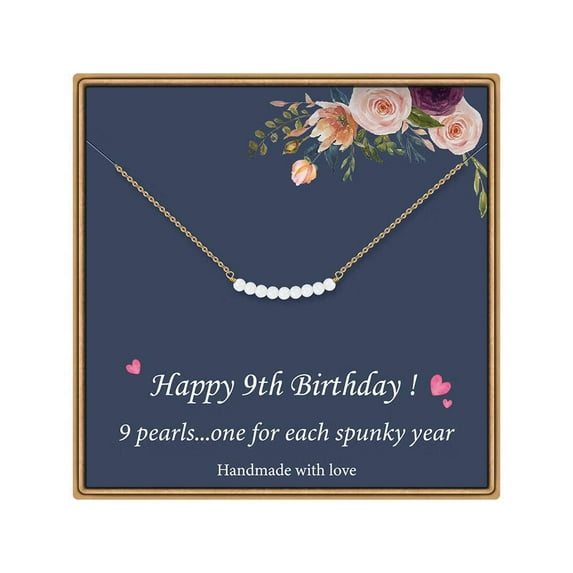 TINGN Birthday Gifts for Women Necklace Pearl Pendant Necklace for 7th 8th 9th 10th 11th 12th 13th 14th 15th 16th 21st 25th 30th Sweet Women Gifts Happy Birthday Gifts for Women