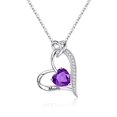 thumbnail image 1 of TINGN Birthday Gifts for Mom Necklace 925 Sterling Silver Heart Birthstone Necklace for Mom Mothers Day Birthday Gifts for Mom New Mom Bonus Mom from Daughters Son, 1 of 7