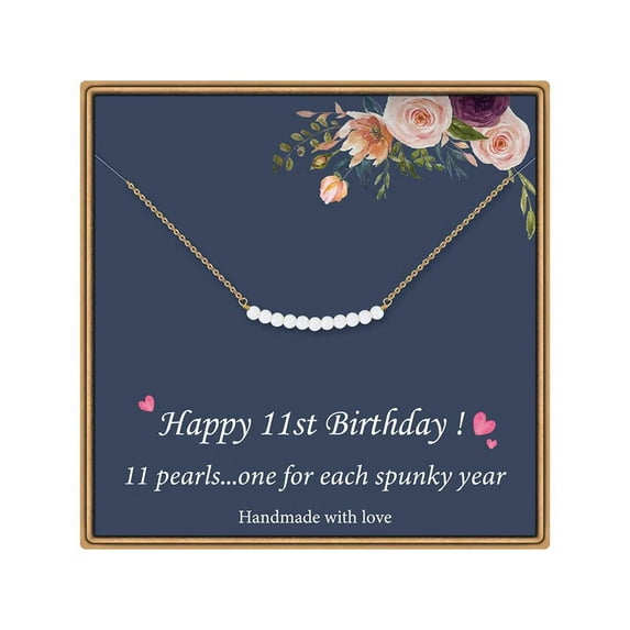 TINGN Birthday Gifts for Women Necklace Pearl Pendant Necklace for 7th 8th 9th 10th 11th 12th 13th 14th 15th 16th 21st 25th 30th Sweet Women Gifts Happy Birthday Gifts for Women