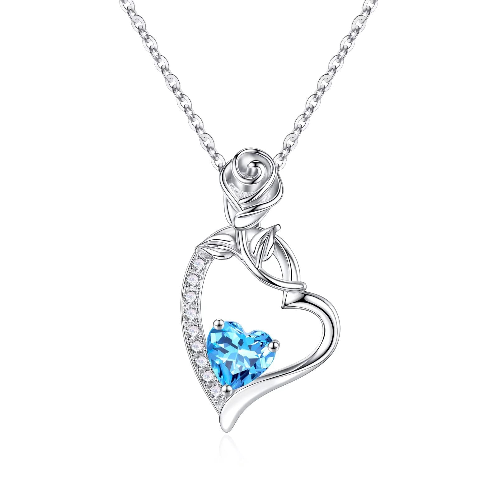 12 Birthstone Butterfly Heart Necklace - 925 Sterling Silver Minimalist Jewelry Gift For Women