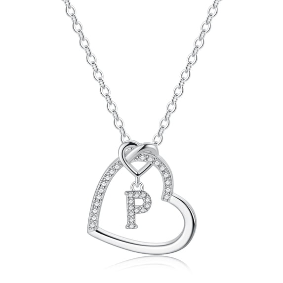 TINGN 14K Gold Plated CZ Initial Pendant Necklaces for Women Dainty Heart Letter A-Z Jewelry Birthday Gifts for Women