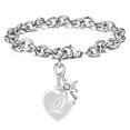 thumbnail image 1 of TINGN Charm Bracelets for Women Girls Guardian Angel Initial Silver Charm Bracelets, 1 of 5