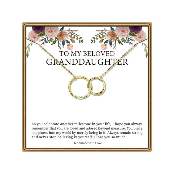 TINGN Circle Necklace for Granddaughter Gifts 14K Gold Filled Infinity Circle Necklace