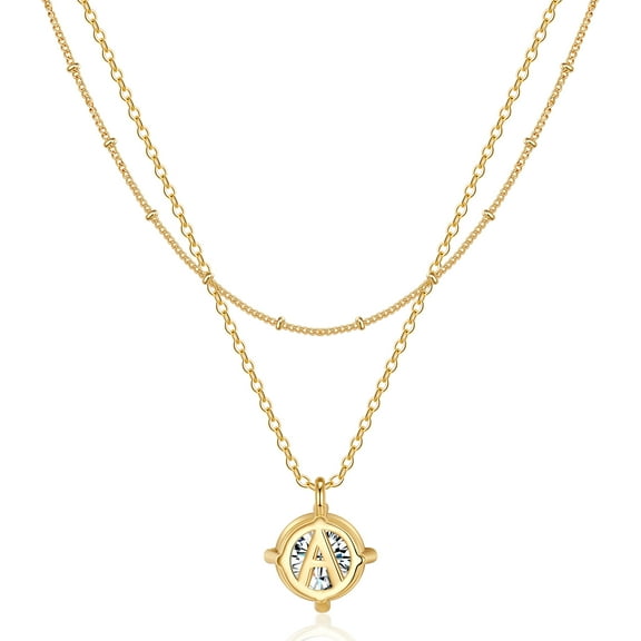 TINGN Dainty Gold Layered Necklaces for Women 14K Gold Plated Layering Cute Bead Choker Necklaces