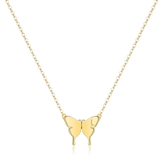 TINGN Dainty Initial Butterfly Necklace 14K Gold Plated Butterfly Necklaces Initial Letter Necklace Minimalist Butterfly Charm Necklace Jewelry Gifts for Women