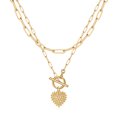 thumbnail image 1 of TINGN Dainty Layered Initial Necklaces for Women 14K Gold Plated Toggle Clasp Paperclip Chain Necklace, 1 of 5