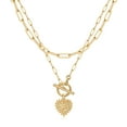 thumbnail image 1 of TINGN Dainty Layered Initial Necklaces for Women 14K Gold Plated Toggle Clasp Paperclip Chain Necklace, 1 of 5