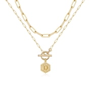TINGN Dainty Layered Initial Necklaces for Women Paperclip Link Chain Necklace