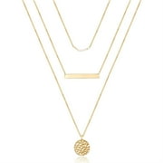 TINGN Dainty Layering Necklace Pearl Pendant Necklace Disc Necklace