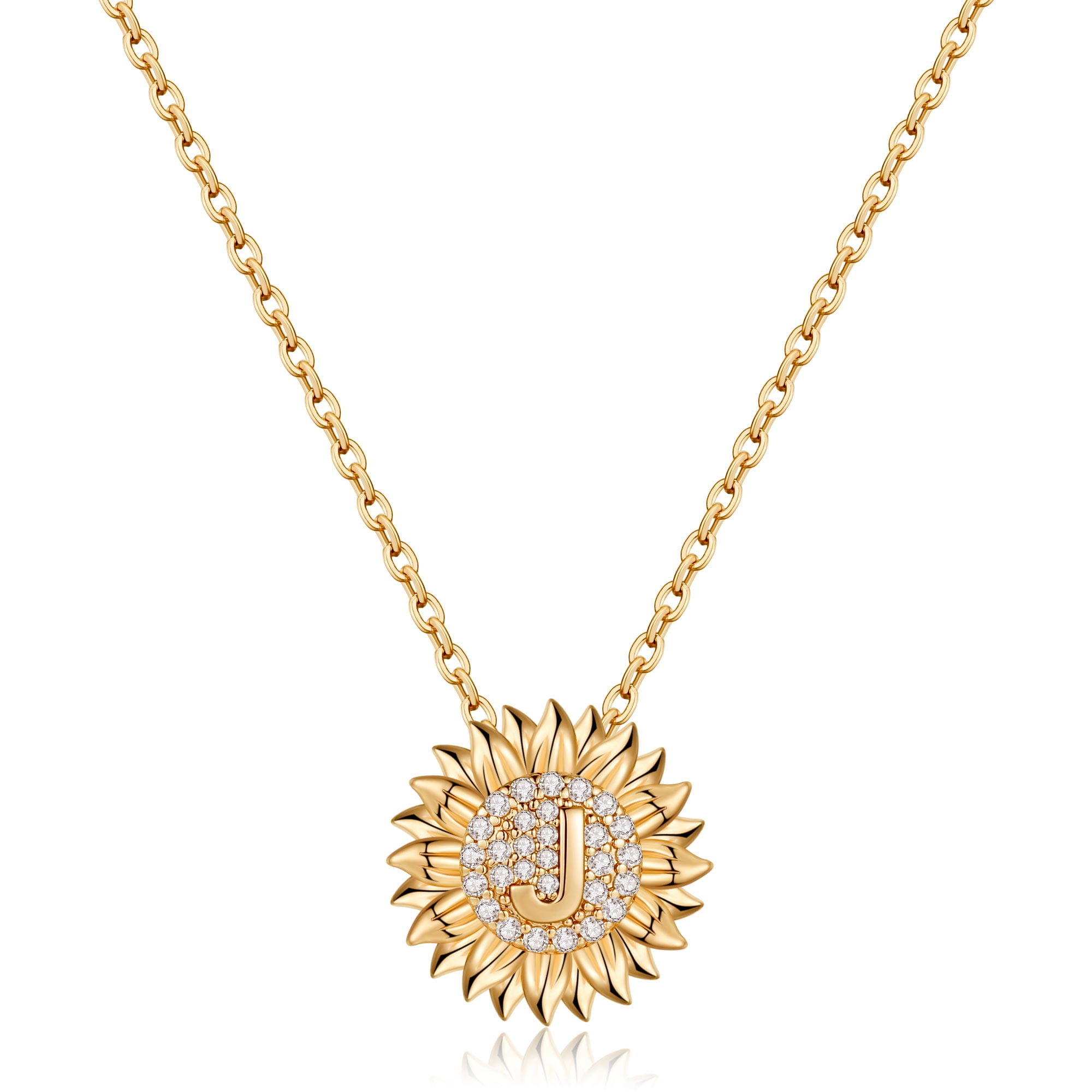 Dainty sunflower necklace discount