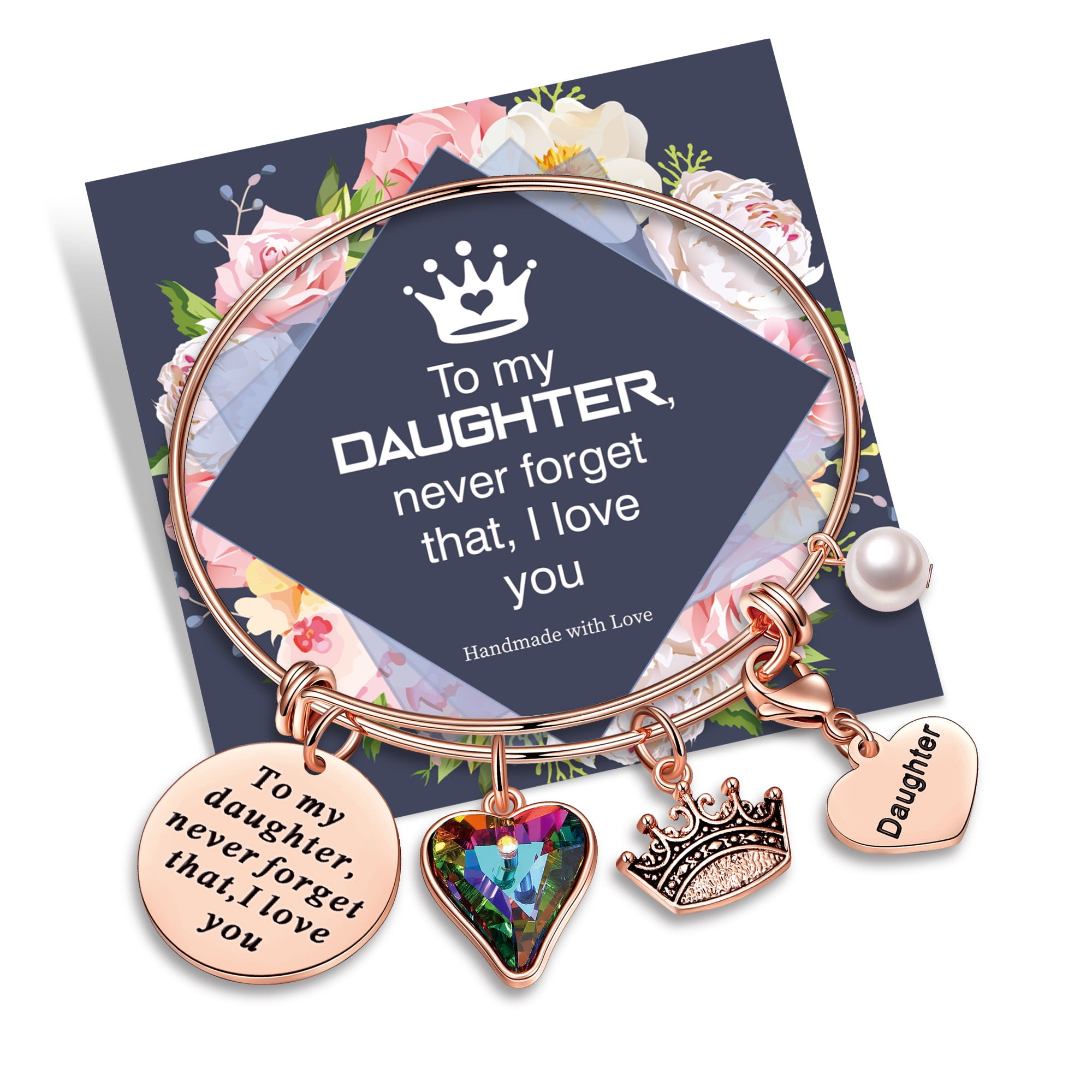 TINGN Daughter Gift from Mom Bracelet Engraved Inspirational