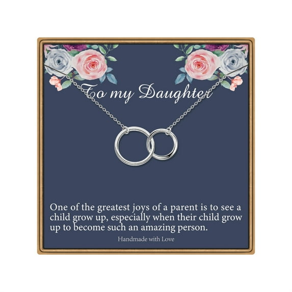 TINGN Daughter Gifts Infinity Circles Necklace To My Daughter Necklace Mother Daughter Jewelry Daughter Interlocking Necklace