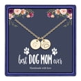 thumbnail image 1 of TINGN Dog Mom Gifts for Women Necklace 14k Gold Filled Alphabet Disc Puppy Paw Print Necklace, 1 of 6