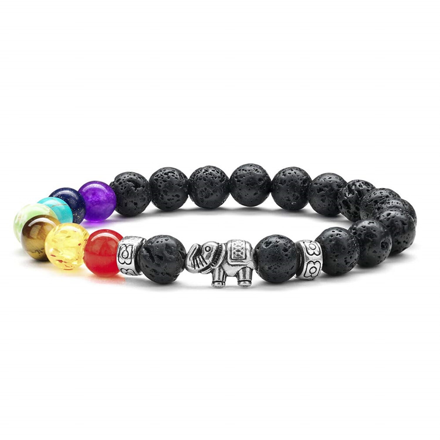 TINGN Elephant Lava Rock Bracelet Stress Relief Yoga Beads Adjustable Bracelet Anxiety Aromatherapy Essential Oil Diffuser Healing Lava Bracelet for Men Women Walmart