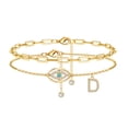 thumbnail image 1 of TINGN Evil Eye Ankle Bracelets For Women 14K Gold Plated Layered Anklet Letter A-Z Gold Anklets for Women Foot Jewelry Gifts, 1 of 5