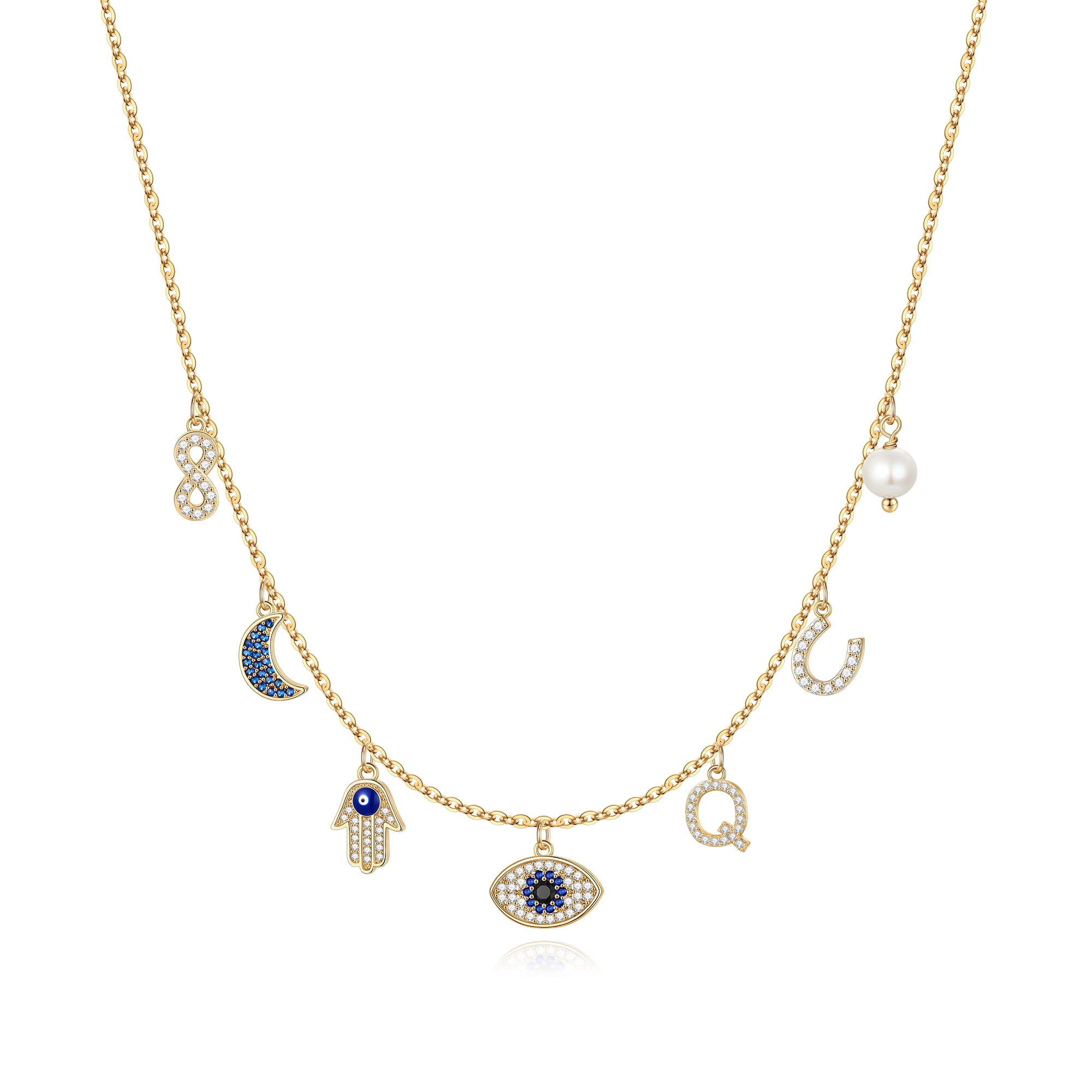 Dewdrops Evil Eye Gemstone Necklace | Sleek Modern Design | CaratLane