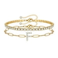 thumbnail image 1 of TINGN Gold Bracelets for Women 14K Gold Plated Initial Tennis Bracelets Gifts for Women Teen Girl, 1 of 5