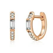 TINGN Gold Hoop Earrings for Women Girls, S925 Sterling Silver Post 14K Gold Plated Hoop Huggies Earrings