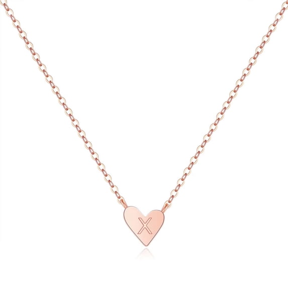 TINGN Gold Initial Heart Necklace 14K Real Gold Plated Dainty Tiny Small Letter Heart Necklace Initial Jewelry for Women