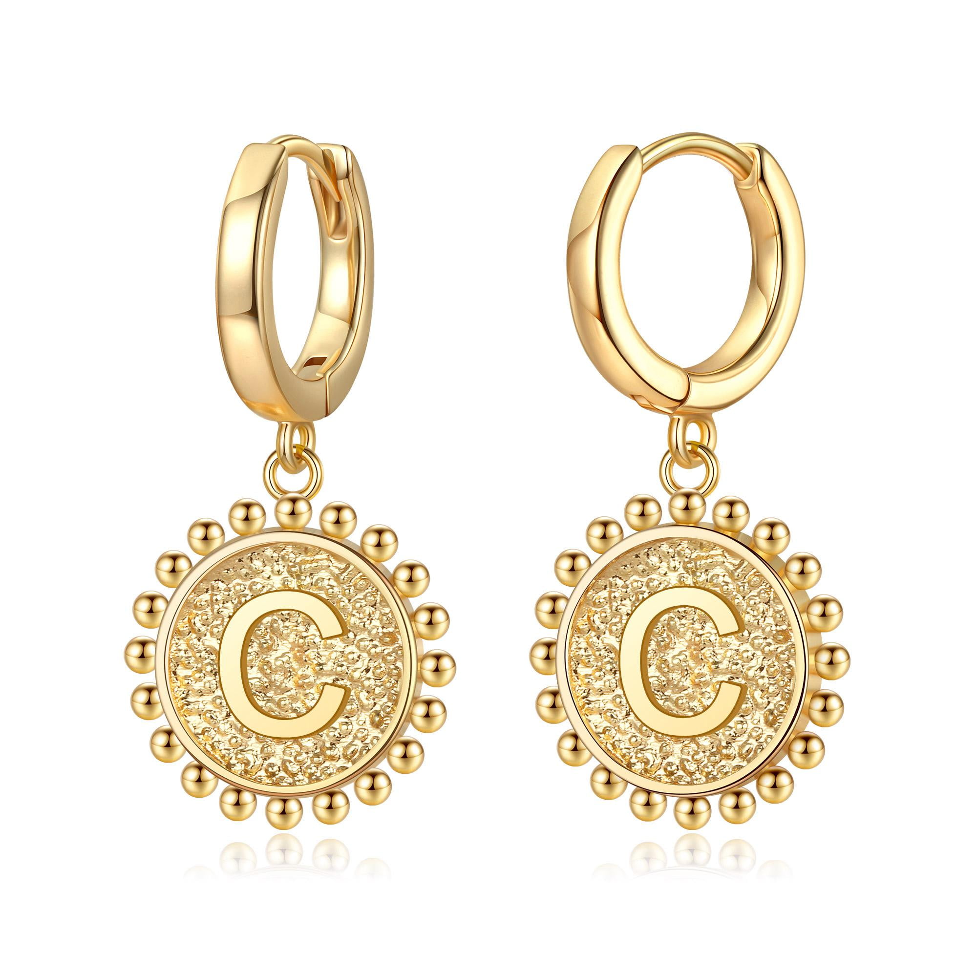 Initial huggie deals earrings