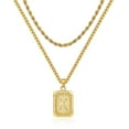 thumbnail image 1 of TINGN Gold Initial Necklace for Men Women 18K Gold Plated Layered Rope Chain Box Chain Necklace for Men Women Jewelry Gifts, 1 of 6