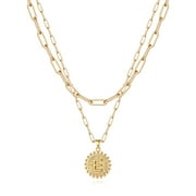 Tingn Women’s Gold Plated Dainty Layering Paperclip Link Chain Necklace