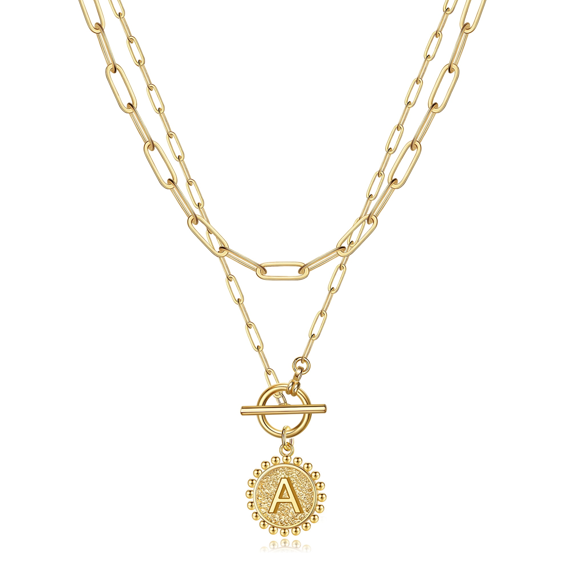 Paper Clip Initial Necklace For Women – Gold Plated Alphabet Letter Pendant Choker | Personalized Jewelry Gift - View #12