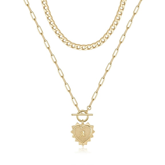 TINGN Gold Layered Initial Necklaces for Women 14K Gold Plated Initial Letter Necklace
