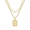 thumbnail image 1 of TINGN Gold Layered Initial Necklaces for Women 14K Gold Plated Initial Square Paper Clip Link Rope Chain, 1 of 5