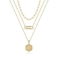 thumbnail image 1 of TINGN Gold Layered Necklaces for Women, 14K Gold Plated Dainty Hexagon Paperclip Chain Necklace, 1 of 5