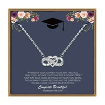 TINGN Graduation Gifts Necklace for Her 2024, 14K White Gold Plated Graduation Infinity Heart Necklace for Women College Graduation Gifts for Her 2024