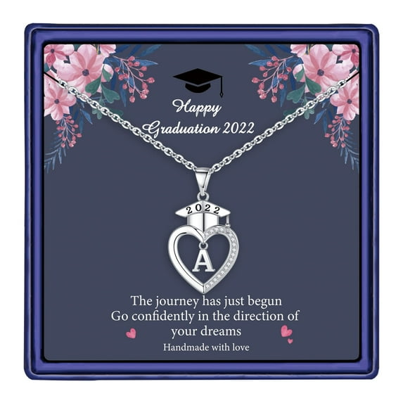 TINGN Graduation Gifts for Her 2022 Graduation Butterfly Necklace Heart Pendant Initial Necklaces for Women