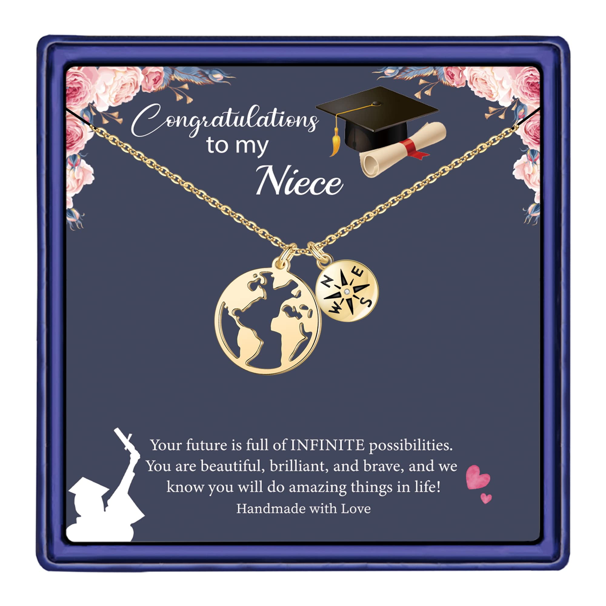 TINGN Graduation Gifts for Her 2024 Compass Graduation Necklace ...