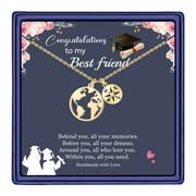 TINGN Graduation Gifts for Her 2024 Compass Graduation Necklace Graduation Gift Map World Necklace Travel Gifts for Women