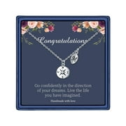 TINGN Graduation Gifts for Her 2024 Compass Necklace for Women Graduation Gifts Initial Necklaces Graduation Necklace Graduation Gifts for Her