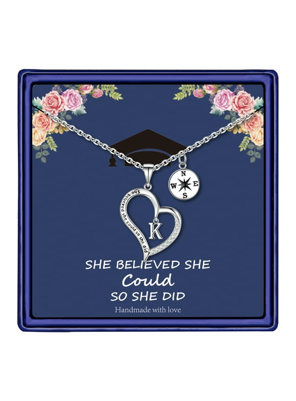 TINGN Graduation Gifts for Her 2024 Sterling Sliver 2024 High School Graduation Gifts Initial Necklace College Graduation Gifts for Her 2024