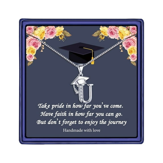 TINGN Graduation Gifts for Her 2024 Initial Necklaces Meaningful Cap Pendant Initial Graduation Friendship Gifts for Women
