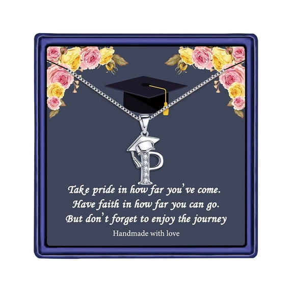 Tingn Graduation Gifts for Her 2025 Initial Meaningful Cap Pendant Graduation Friendship Gifts for Women