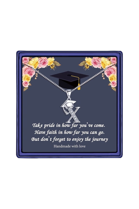 Graduation Gifts for Her 2025 Initial Meaningful Cap Pendant Graduation Friendship Gifts for Women