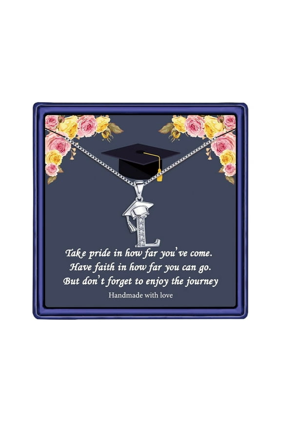 Graduation Gifts for Her 2024 Initial Necklaces Meaningful Cap Pendant Initial Graduation Friendship Gifts for Women