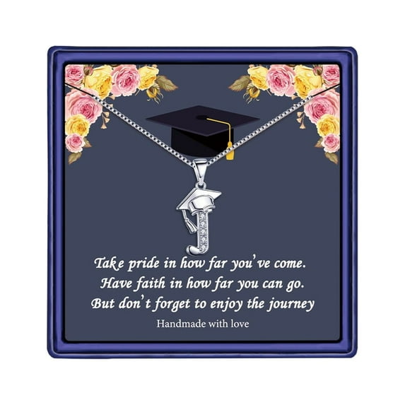 Tingn Graduation Gifts for Her 2025 Initial Meaningful Cap Pendant Graduation Friendship Gifts for Women