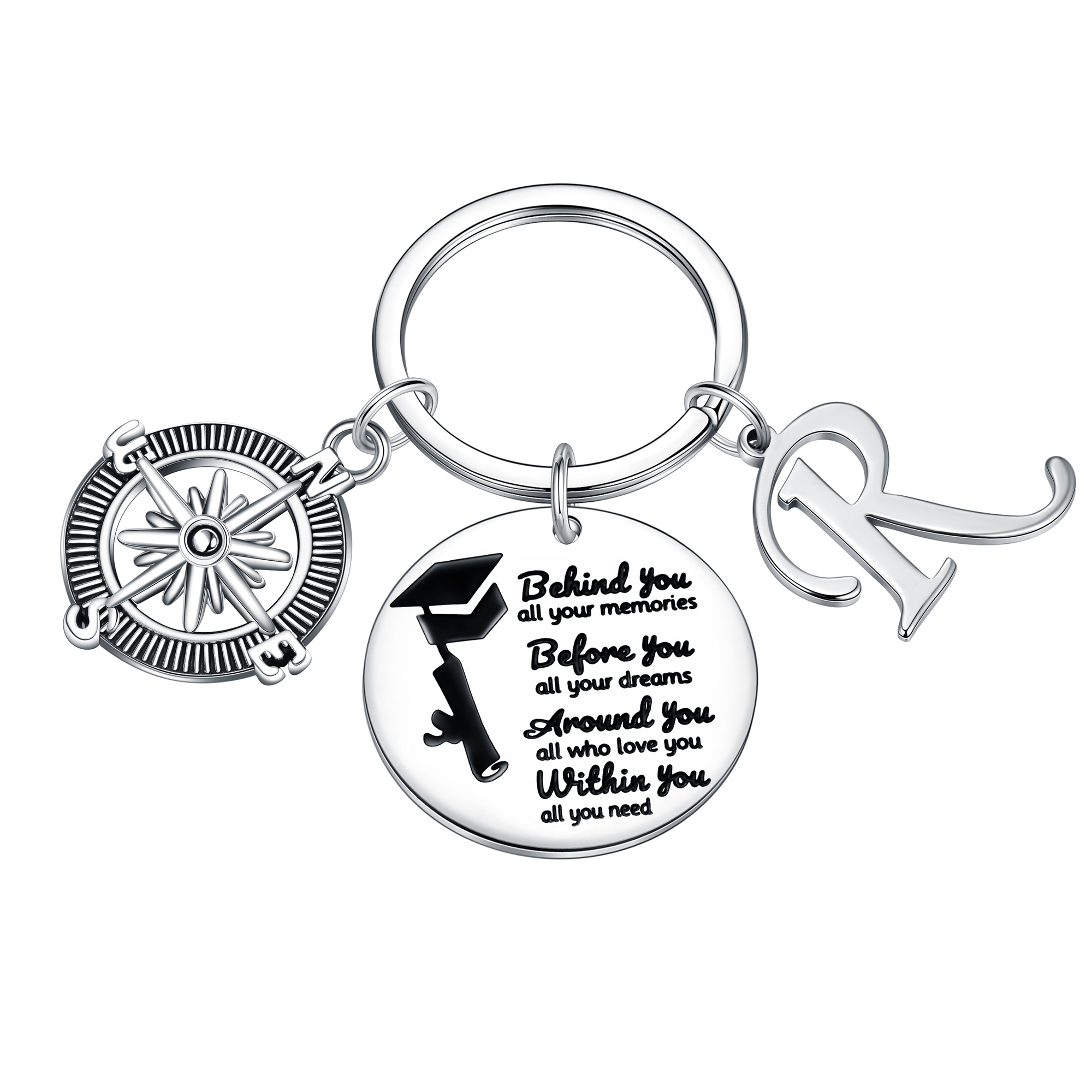 Keychain Class Gift TINGN Graduation Gifts for Her Compass Keychain Class of 2024 ...