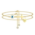 thumbnail image 1 of TINGN Heart Initial Ankle Bracelets for Women Dainty Evil Eye Cross Ankle Bracelets for Women Summer Jewelry Gifts, 1 of 5