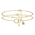 thumbnail image 1 of TINGN Heart Initial Anklet Bracelet for Women 14K Gold Plated Two Interlocking Infinity Circles Anklet, 1 of 5
