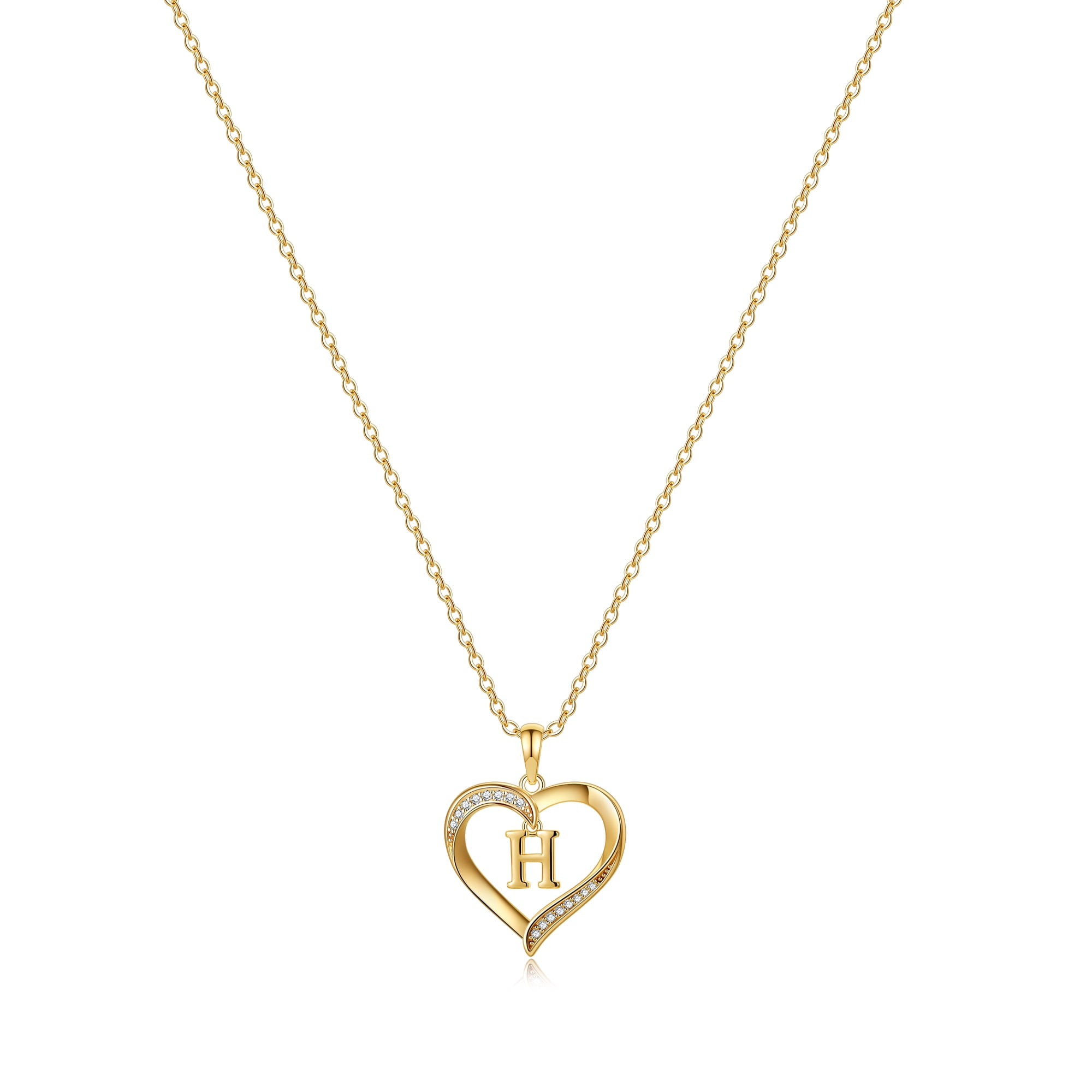 14k Gold Heart Initial Charm 14K Gold Heart-Shaped Letter C