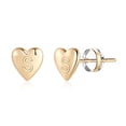 thumbnail image 1 of TINGN Heart Initial Stud Earrings for Girls S925 Sterling Silver Post 14K Gold Plated Dainty Letter Earrings for Women Girls Kids Sensitive Girls Earrings, 1 of 5