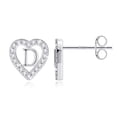 thumbnail image 1 of Turandoss Initial Stud Earrings Heart Monogram Earrings CZ Jewelry Birthday Gift Graduation Gifts for Women, 1 of 5