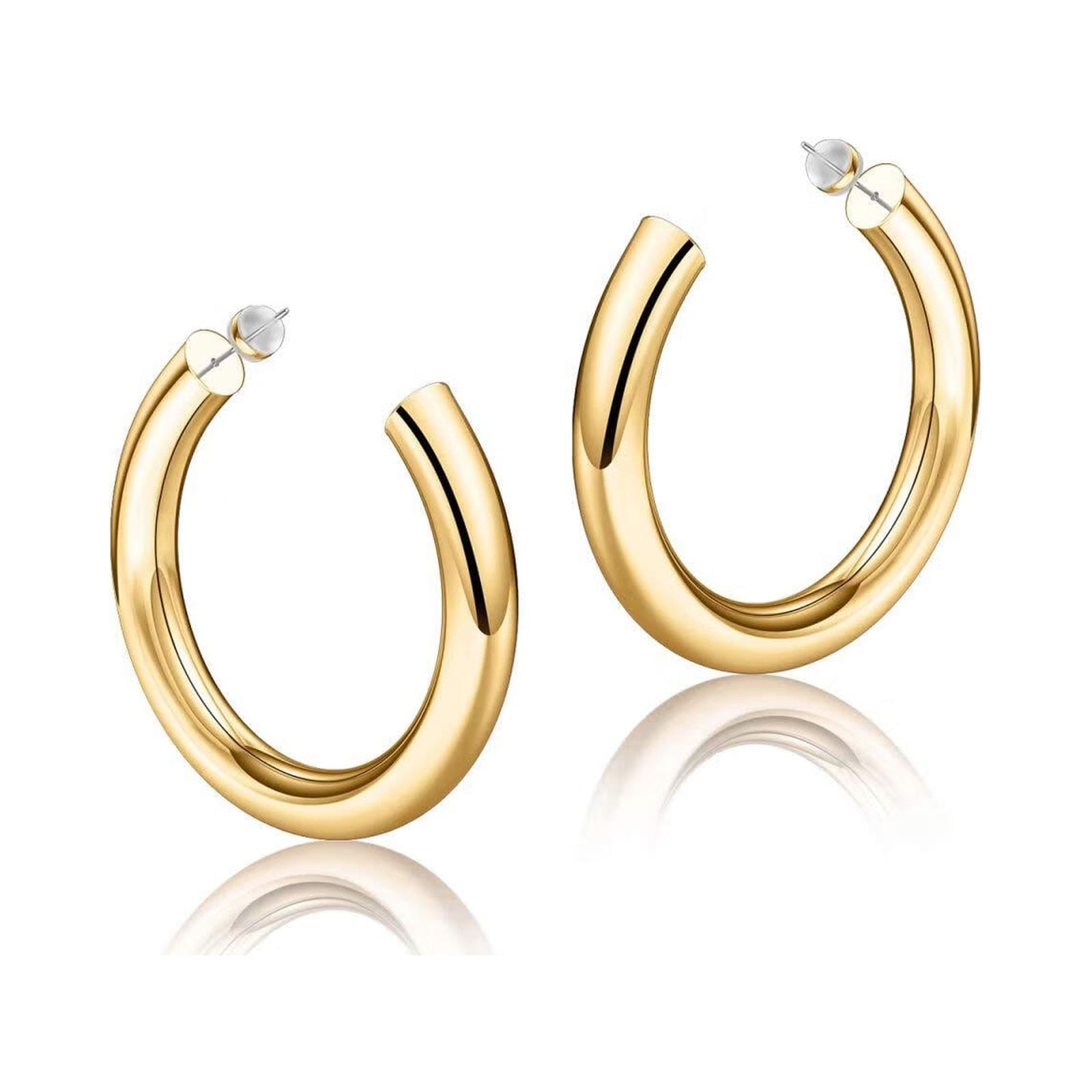  Anten Pink Chunky Gold Hoop Earrings for Women